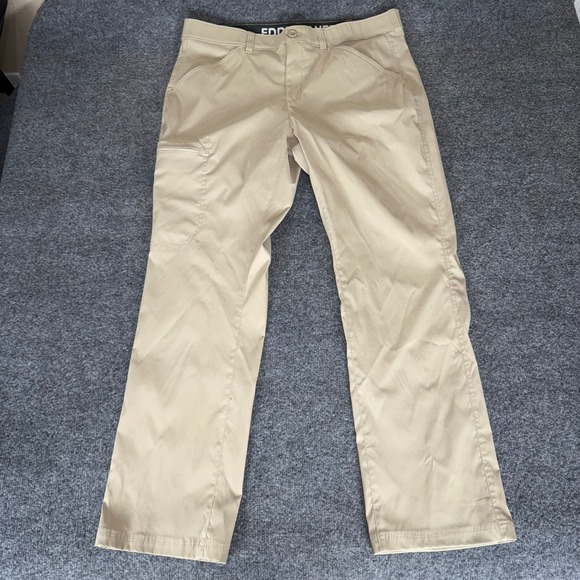 Eddie Bauer Rainier Tech Pants Mens 38x32 Beige Outdoor Hiking Trail Gorpcore‎ - Picture 1 of 9